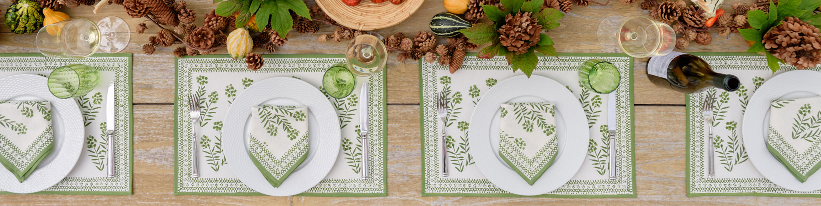 Hand Block Printed & Natural Woven Placemats | Pomegranate Inc.