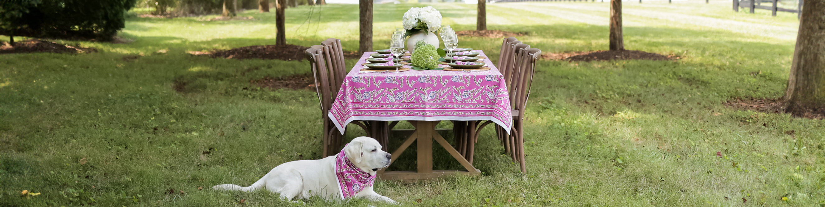 Hand Block Printed Tablecloths | Pomegranate Inc.