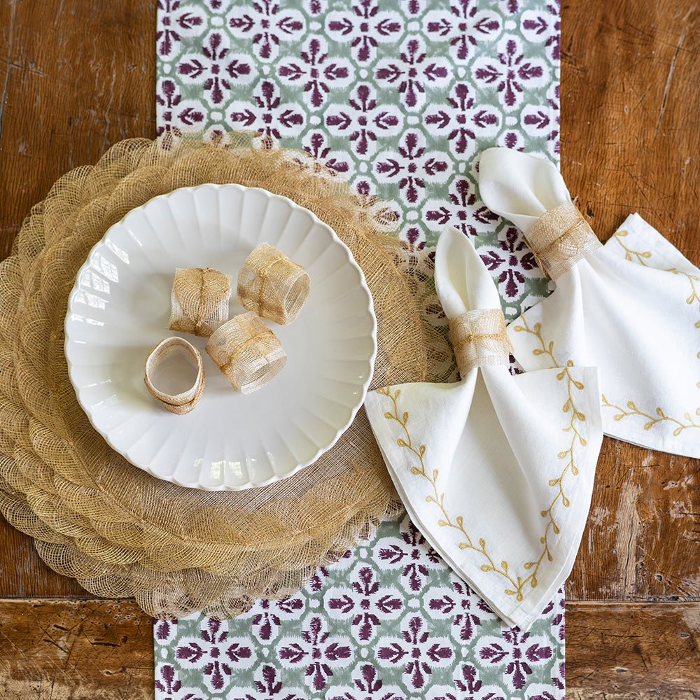 Mustard yellow Poplar Leaf Napkin Rings