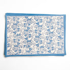 Hand block printed blue & white floral placemat