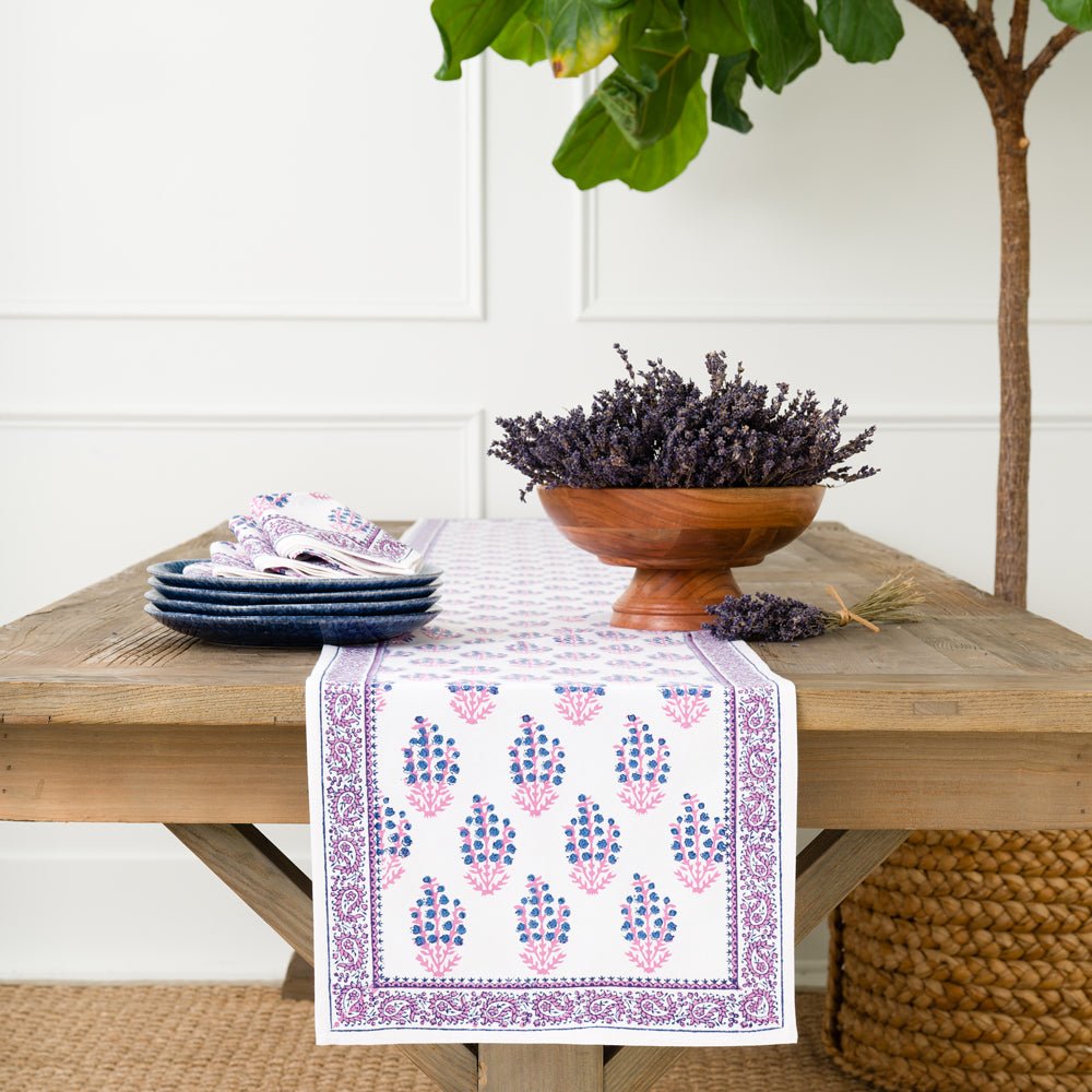 Sagar Blue and Magenta Table Runner