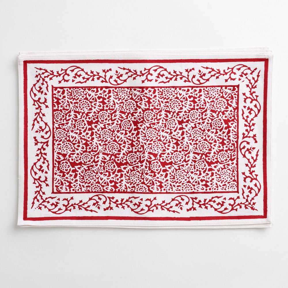 Tapestry red & white placemats