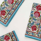 Floral print colorful napkin set. 