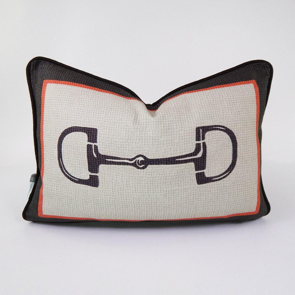 Beige Snaffle Lumbar Pillow Cover