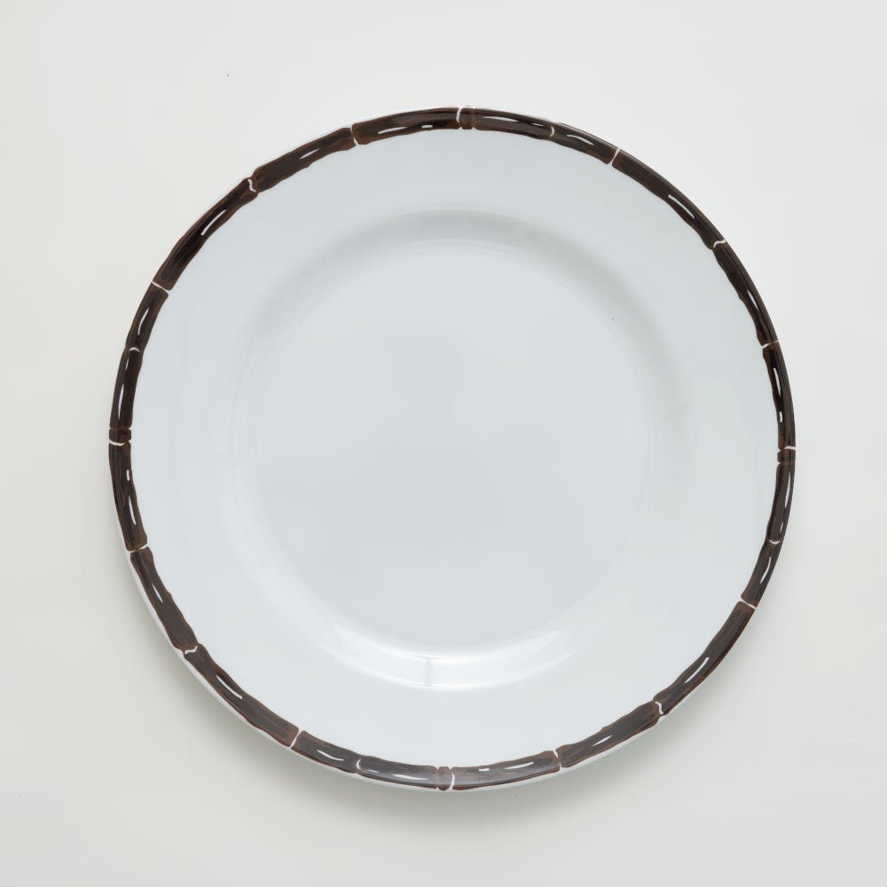 Brown Bamboo melamine dinner plate, set of 6. 