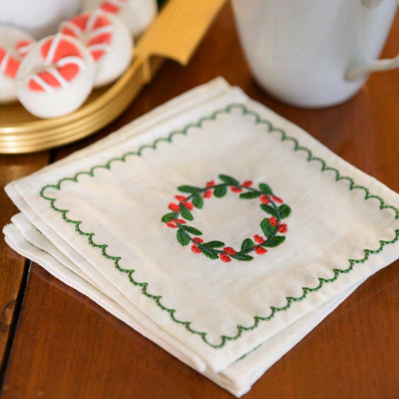 Wreath Cocktail Napkin