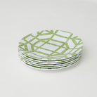 Green Bamboo Melamine Appetizer Plate set of 6. 