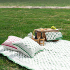 Pillows at a pic nic. 