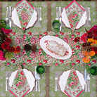 Autumn Orchard table runner paired with Autumn Orchard napkin set. 