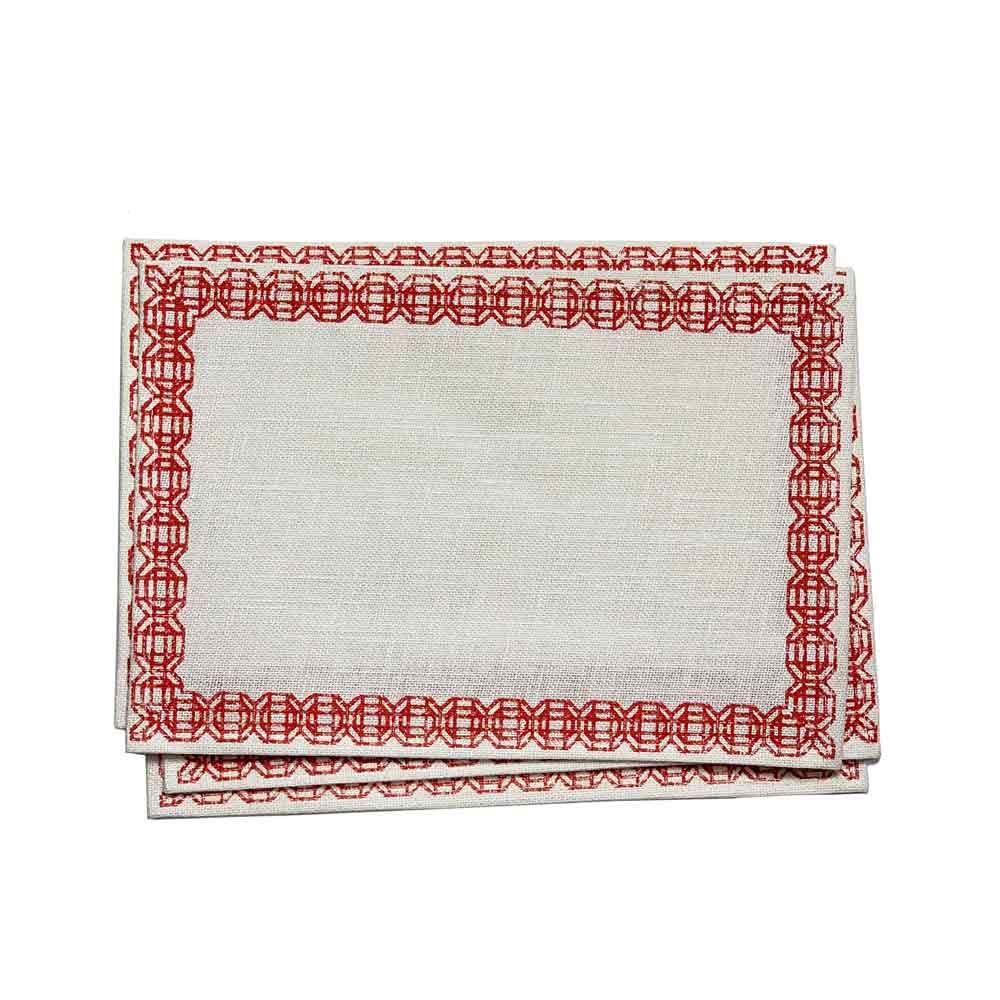 Coral Bamboo Jute Placemat