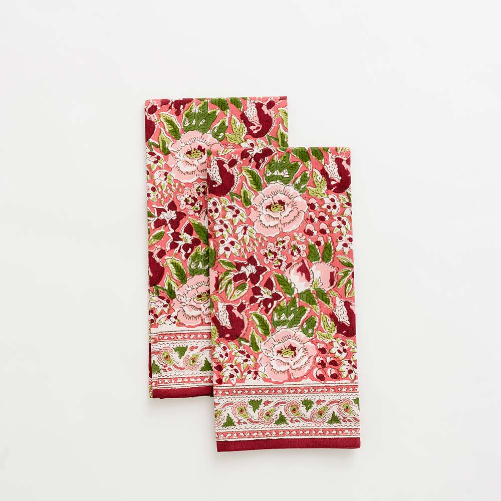 Spice Route Garnet tea towels set of 2. 