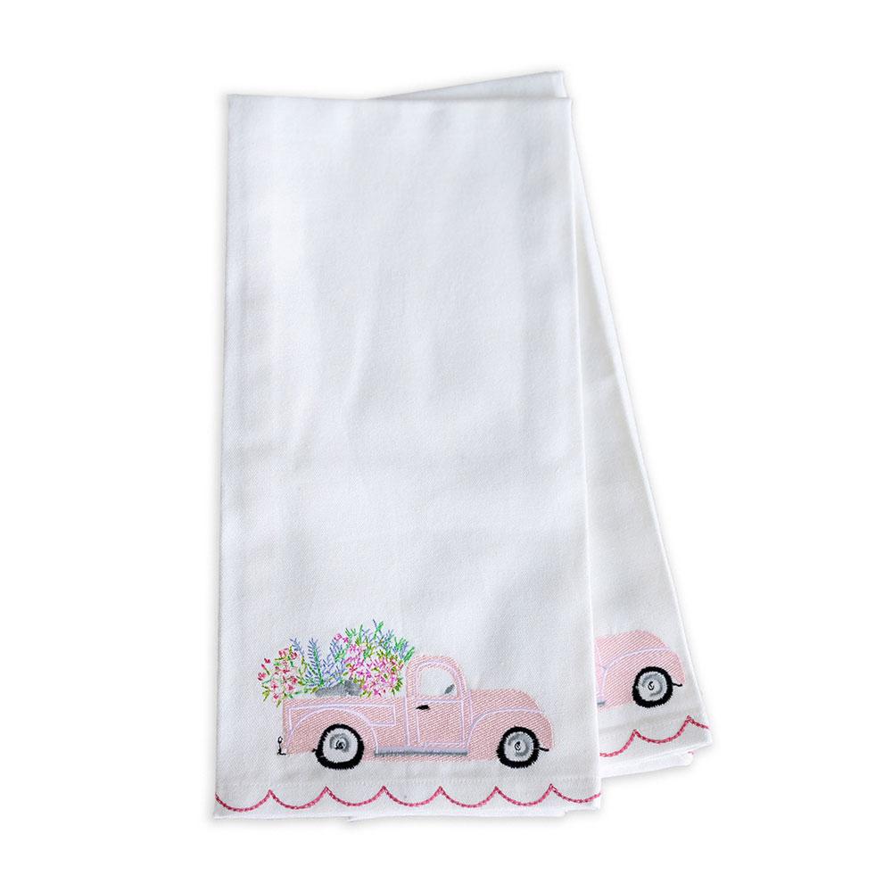 Blossom Truck Tea Towel Set- 2- spring kitchen and table accessories