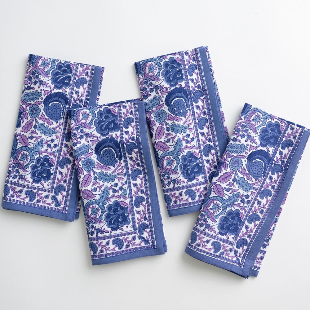 Bohemian Floral Purple & Blue Napkins