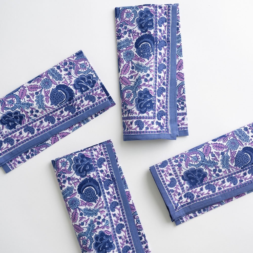 Bohemian Floral Purple & Blue Napkins