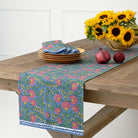 Cactus Flower Midnight Dark Blue & Magenta Floral  Table Runner