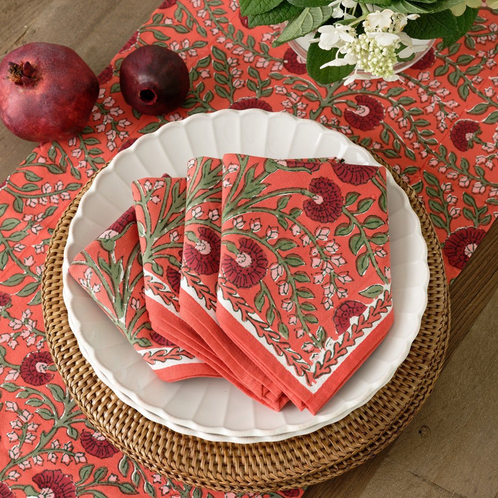 Cactus Flower Red Floral Napkins