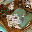 Green Ribbon Equestrian Hunt Scene Cocktail Napkins