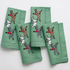 Embroidered Hunt Scene Green Equestrian napkins