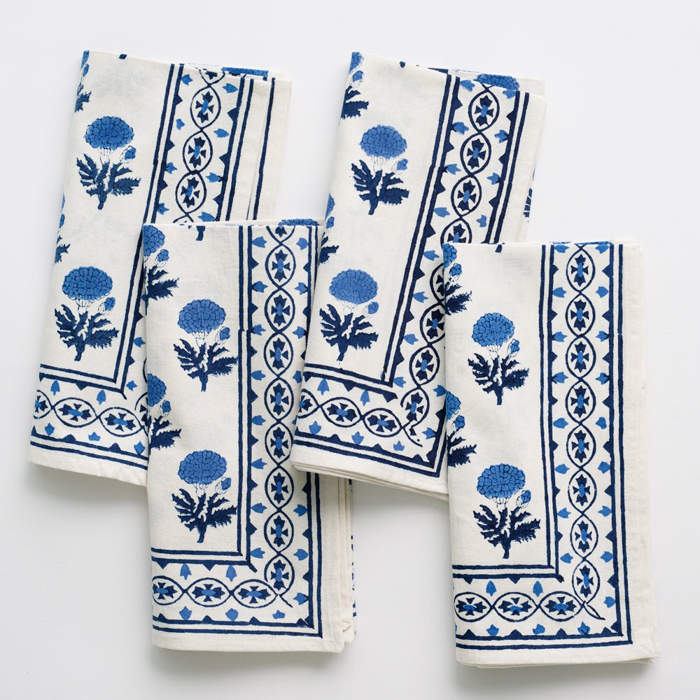 Gaya Cobalt blue & white floral napkins