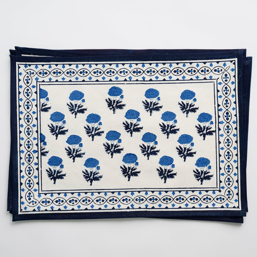 Gaya Cobalt Blue & White Floral Placemats