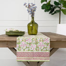 Grecian Palm Fern Green & Magenta Pink Table Runner