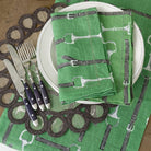 Green linen snaffle & buckle equestrian napkins