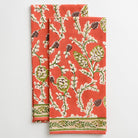 Harvest Pinecone orange & green floral tea towels