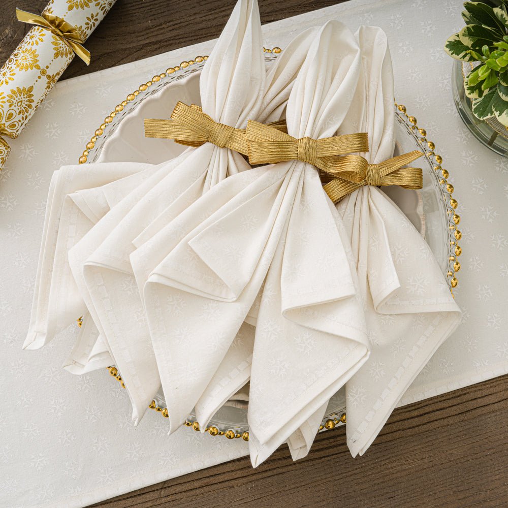 India Hicks Home White Snowflake Linen Napkins