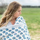 Pinot Blue & White floral hand block printed quilt