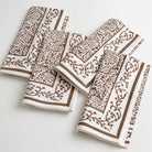 Tapestry dark chocolate brown and white napkins