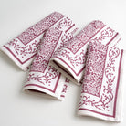 Tapestry eggplant purple & white napkins