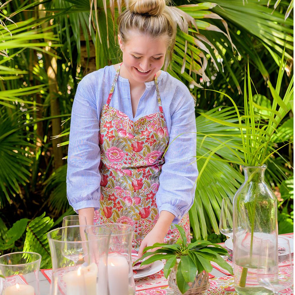 Wildflower Garden Apron on model